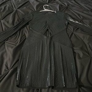 Beautiful sequence black dress from express with back out!